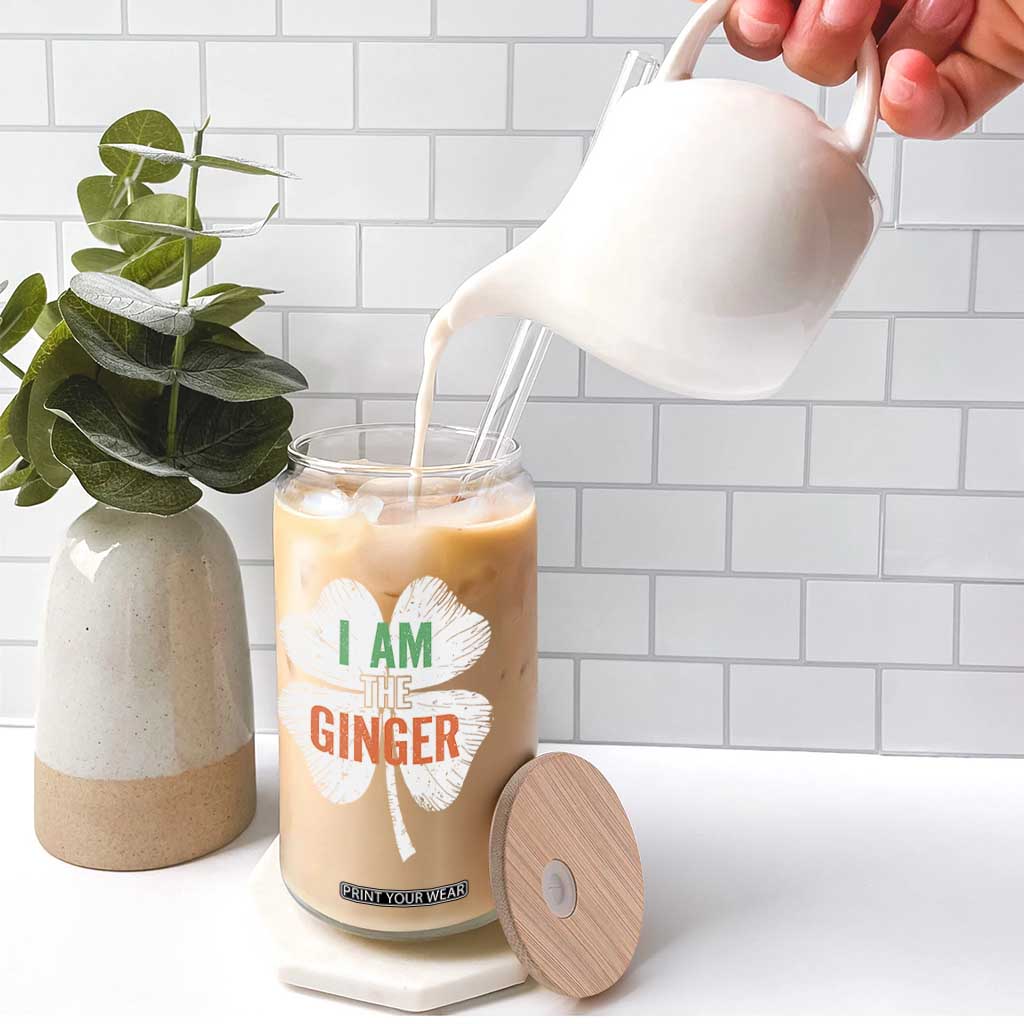 Funny St Patricks Day I Am The Ginger Glass Can Irish Redhead Shamrock TS11 Print Your Wear