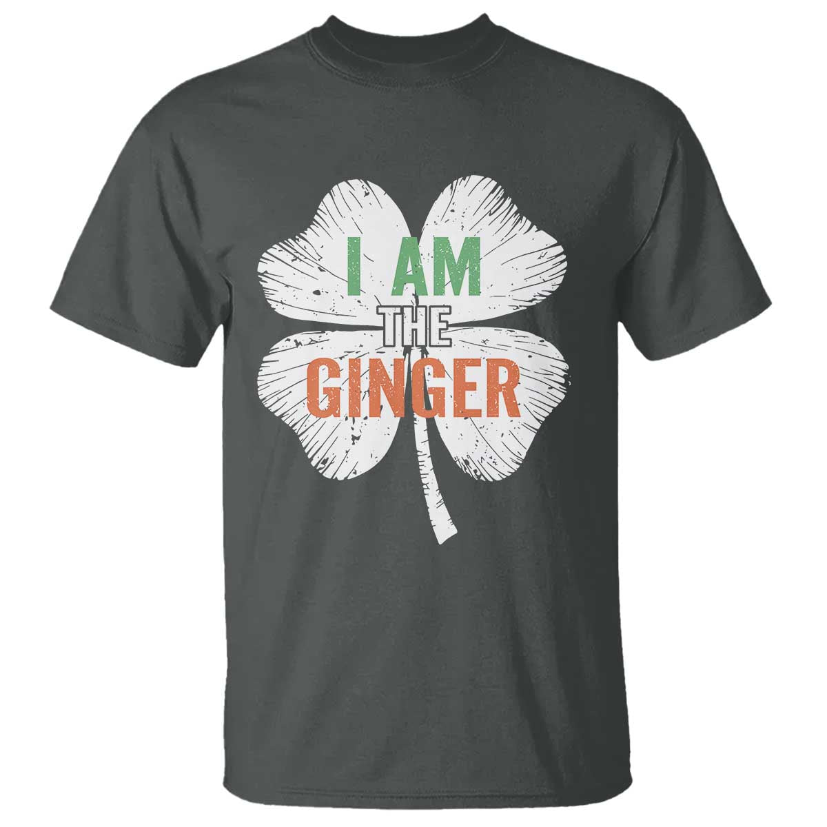 Funny St Patricks Day I Am The Ginger T Shirt - Irish Redhead Shamrock TS11 Dark Heather Print Your Wear