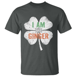Funny St Patricks Day I Am The Ginger T Shirt - Irish Redhead Shamrock TS11 Dark Heather Print Your Wear