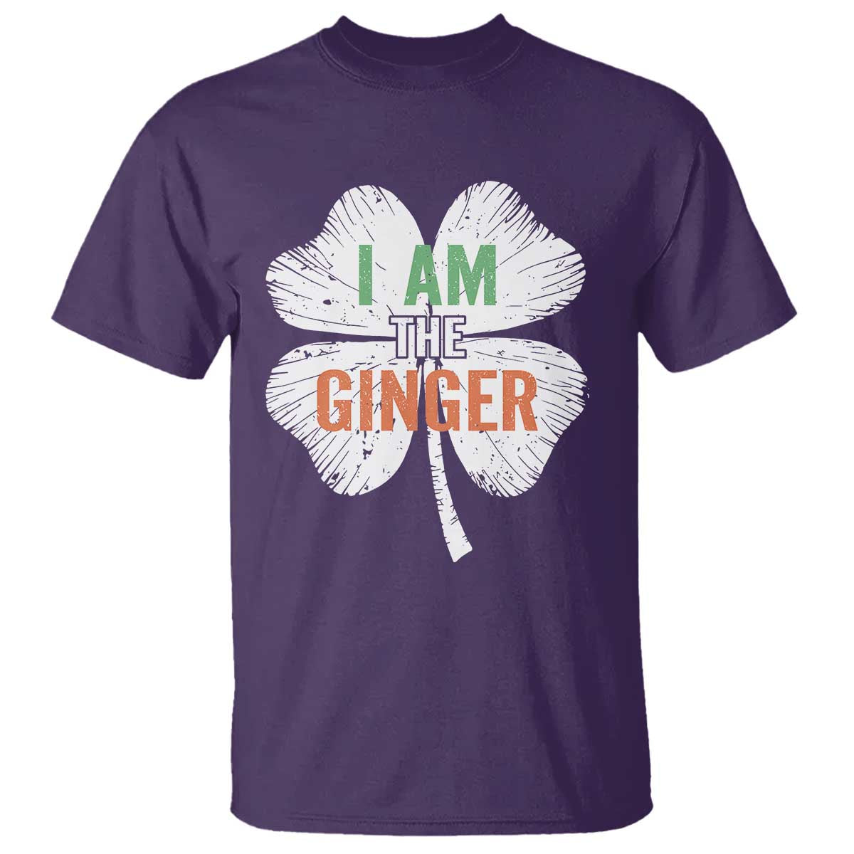Funny St Patricks Day I Am The Ginger T Shirt - Irish Redhead Shamrock TS11 Purple Print Your Wear