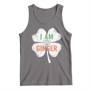 Funny St Patricks Day I Am The Ginger Tank Top Irish Redhead Shamrock TS11 Deep Heather Print Your Wear