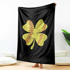 Softball St Patricks Day Irish Clover Sport Throw Blanket TS11 Print Your Wear