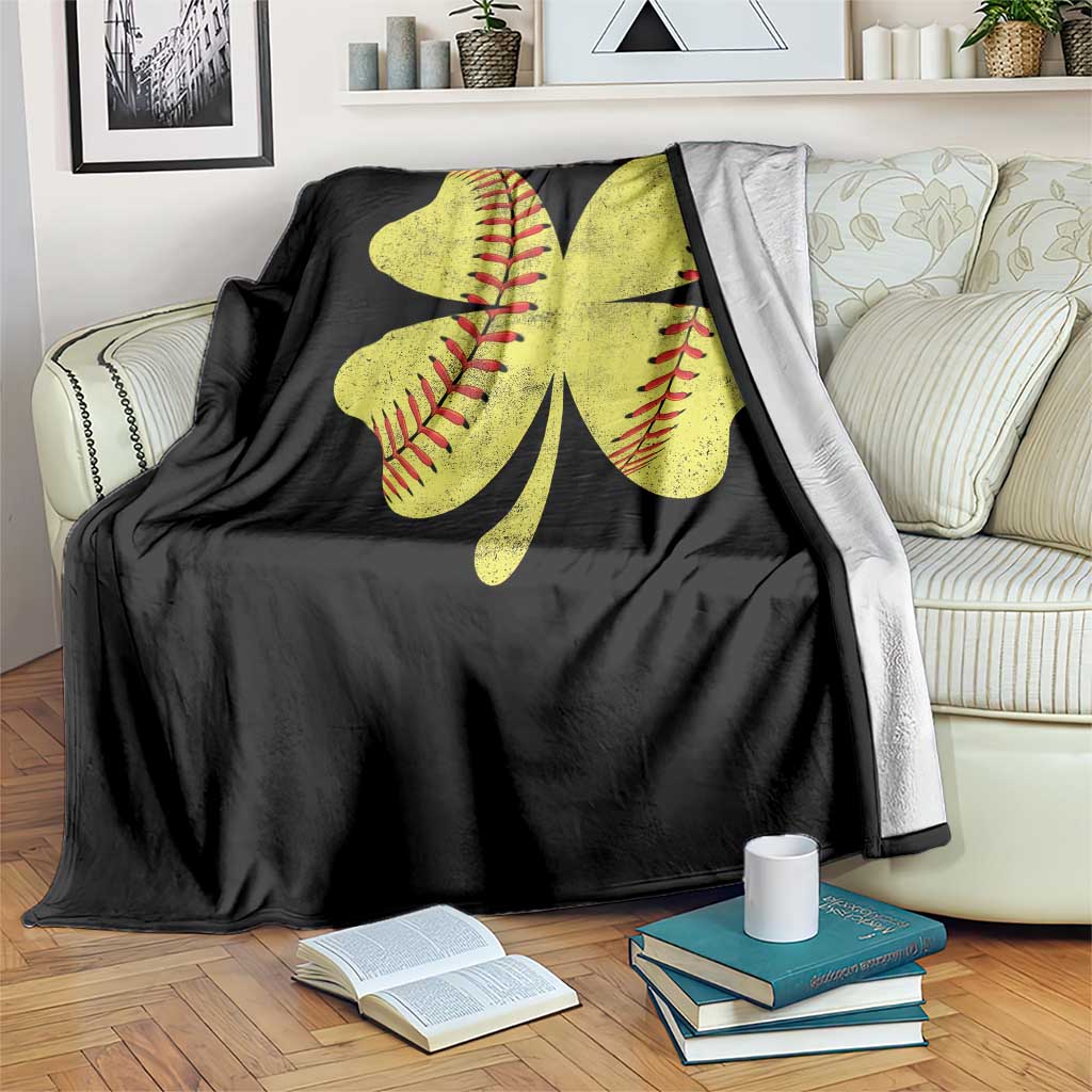 Softball St Patricks Day Irish Clover Sport Throw Blanket TS11 Print Your Wear
