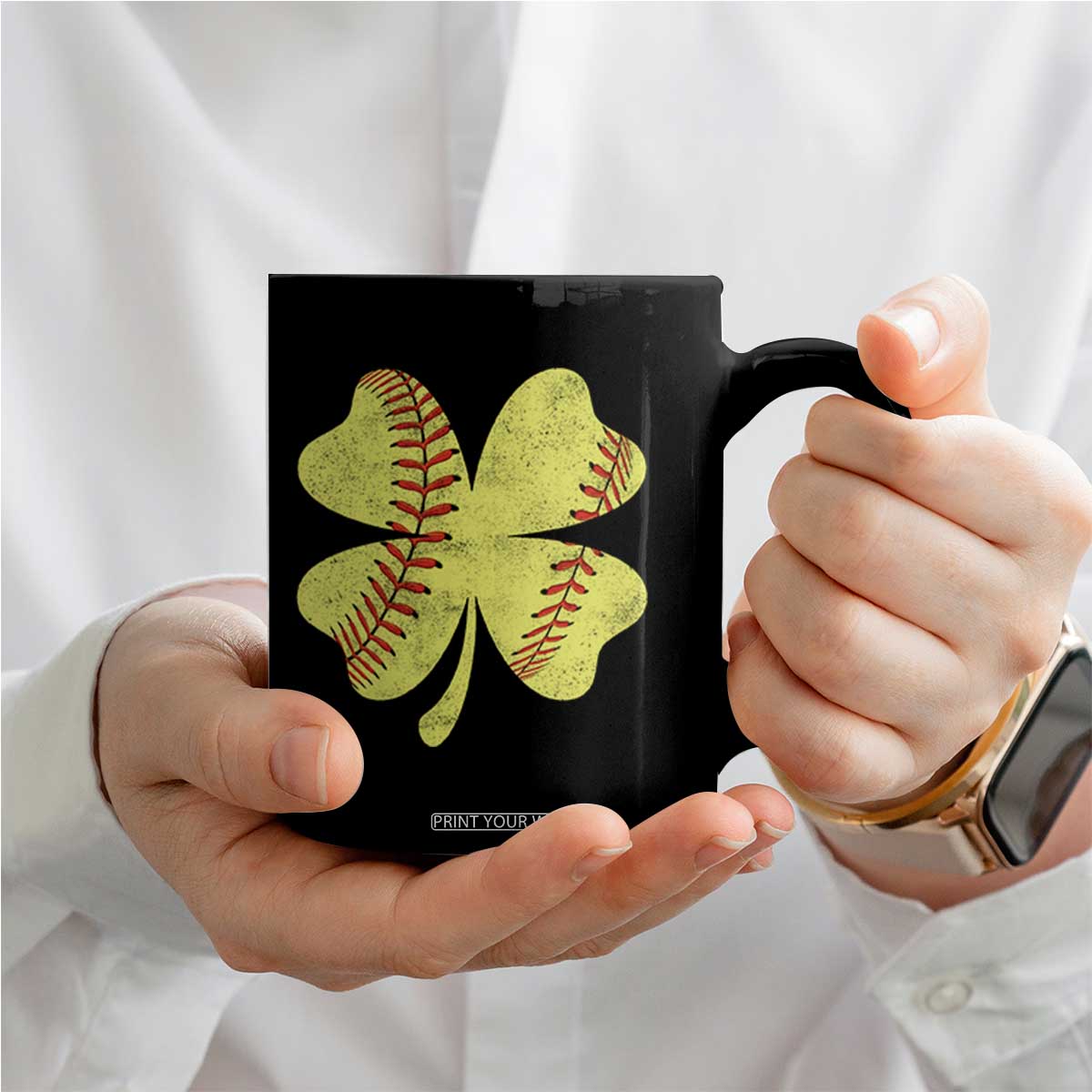 Softball St Patricks Day Irish Clover Sport Coffee Mug TS11 Print Your Wear