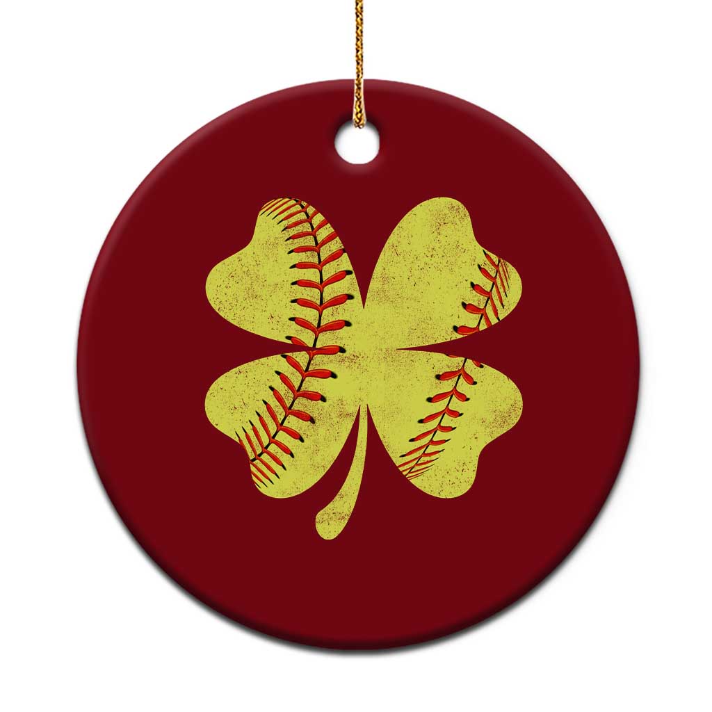 Softball St Patricks Day Irish Clover Sport Ceramic Ornament TS11 1pc Red Print Your Wear