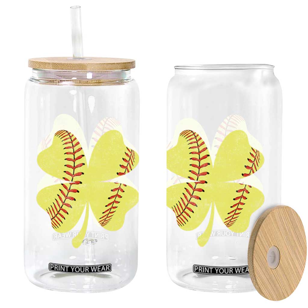 Softball St Patricks Day Irish Clover Sport Glass Can TS11 Print Your Wear