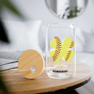 Softball St Patricks Day Irish Clover Sport Glass Can TS11 Print Your Wear