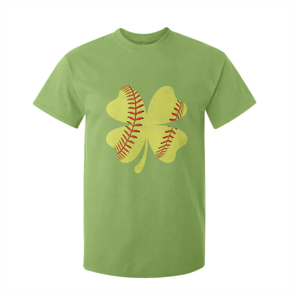 Softball St Patricks Day Irish Clover Sport T Shirt For Kid TS11 Lime Print Your Wear