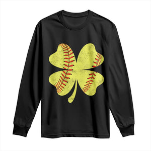 Softball St Patricks Day Irish Clover Sport Long Sleeve Shirt TS11 Black Print Your Wear