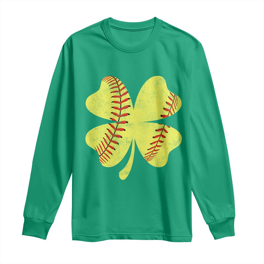 Softball St Patricks Day Irish Clover Sport Long Sleeve Shirt TS11 Irish Green Print Your Wear