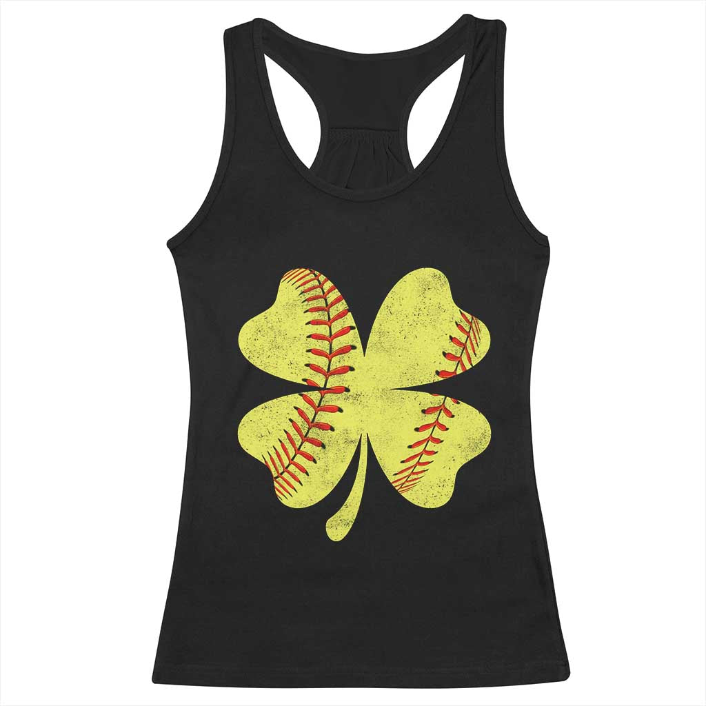 Softball St Patricks Day Irish Clover Sport Racerback Tank Top TS11 Black Print Your Wear