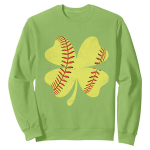 Softball St Patricks Day Irish Clover Sport Sweatshirt TS11 Lime Print Your Wear