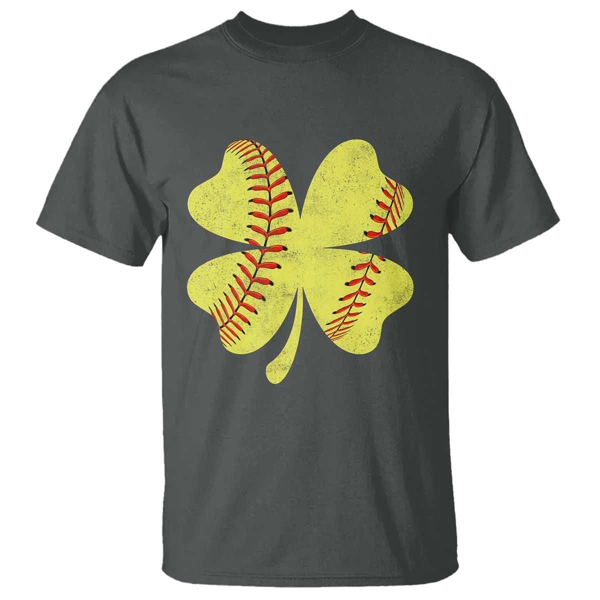 Softball St Patricks Day Irish Clover Sport T Shirt TS11 Dark Heather Print Your Wear
