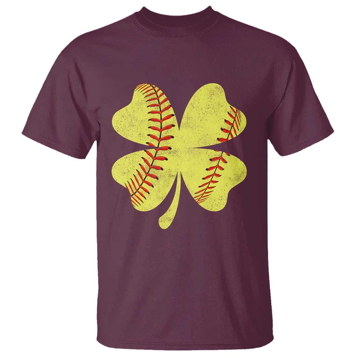 Softball St Patricks Day Irish Clover Sport T Shirt TS11 Maroon Print Your Wear