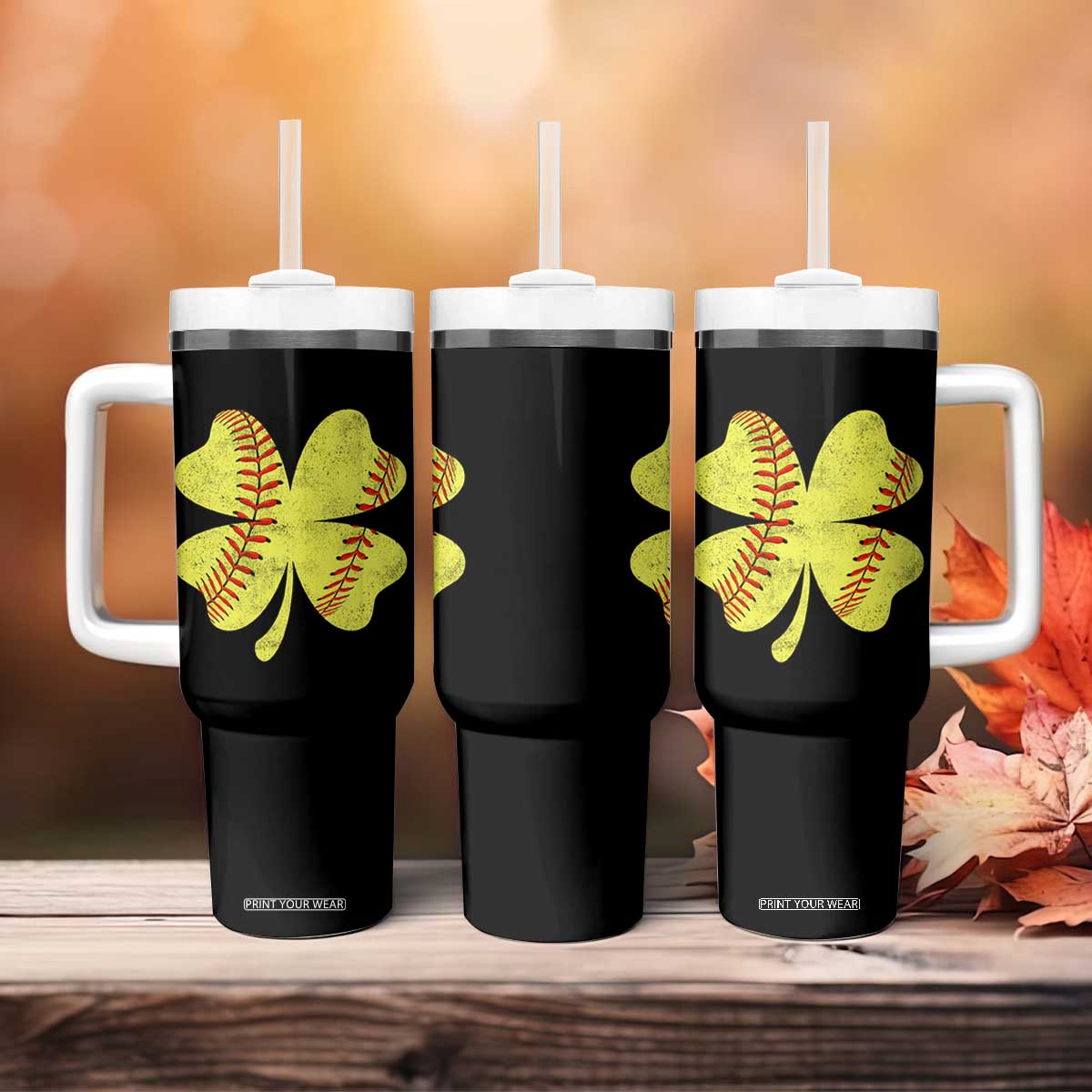 Softball St Patricks Day Irish Clover Sport Tumbler With Handle TS11 Print Your Wear