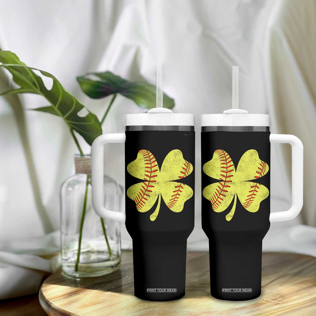 Softball St Patricks Day Irish Clover Sport Tumbler With Handle TS11 Print Your Wear