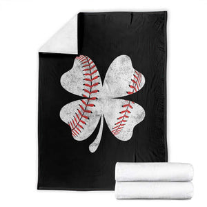 Funny Baseball St Patricks Day Vintage Clover Throw Blanket TS11 Black Print Your Wear