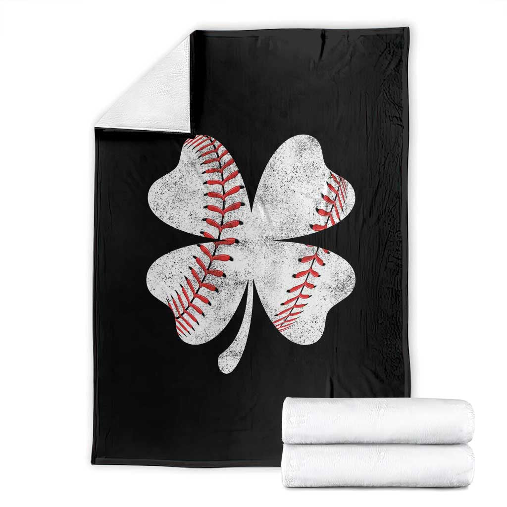 Funny Baseball St Patricks Day Vintage Clover Throw Blanket TS11 Black Print Your Wear