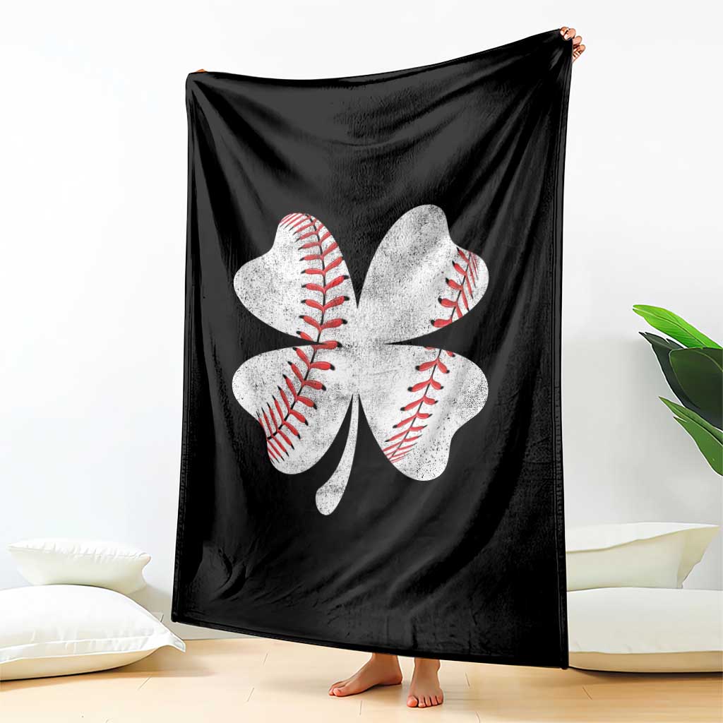 Funny Baseball St Patricks Day Vintage Clover Throw Blanket TS11 Print Your Wear