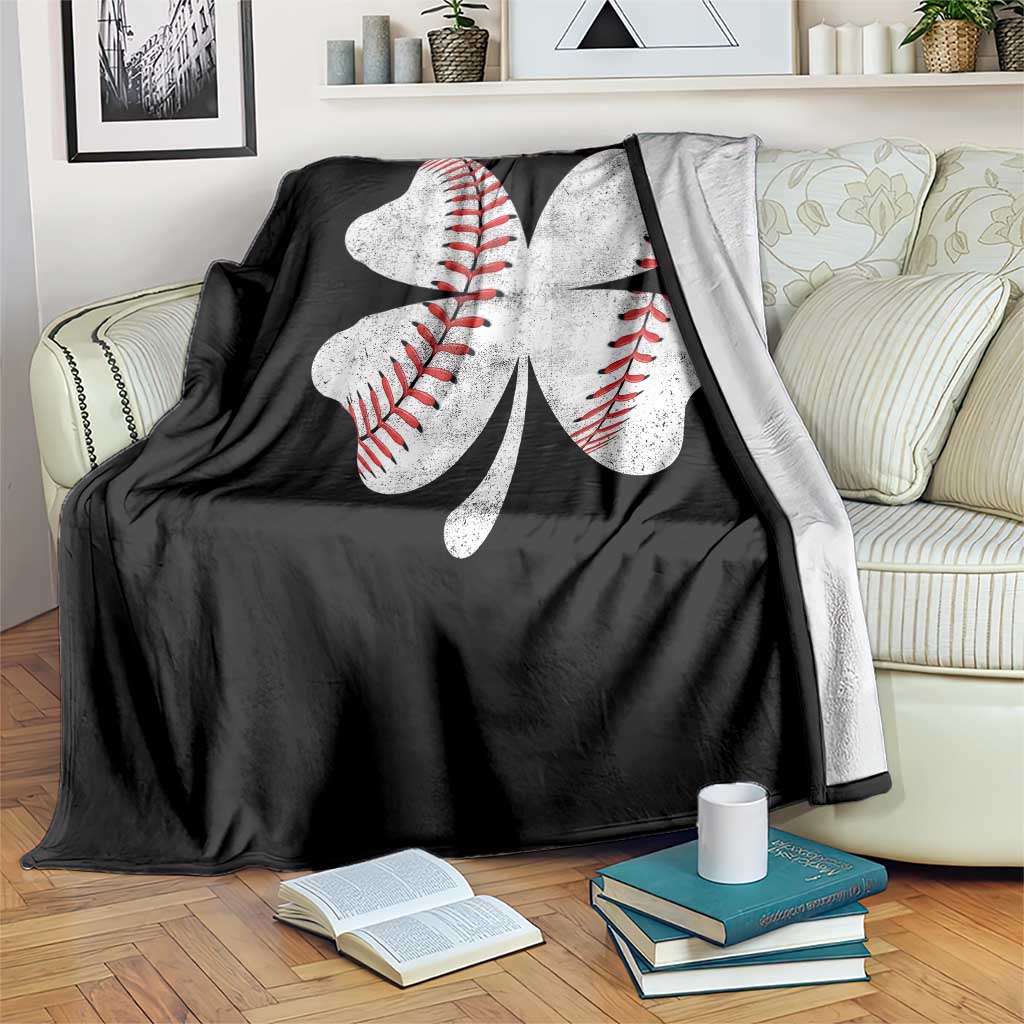 Funny Baseball St Patricks Day Vintage Clover Throw Blanket TS11 Print Your Wear