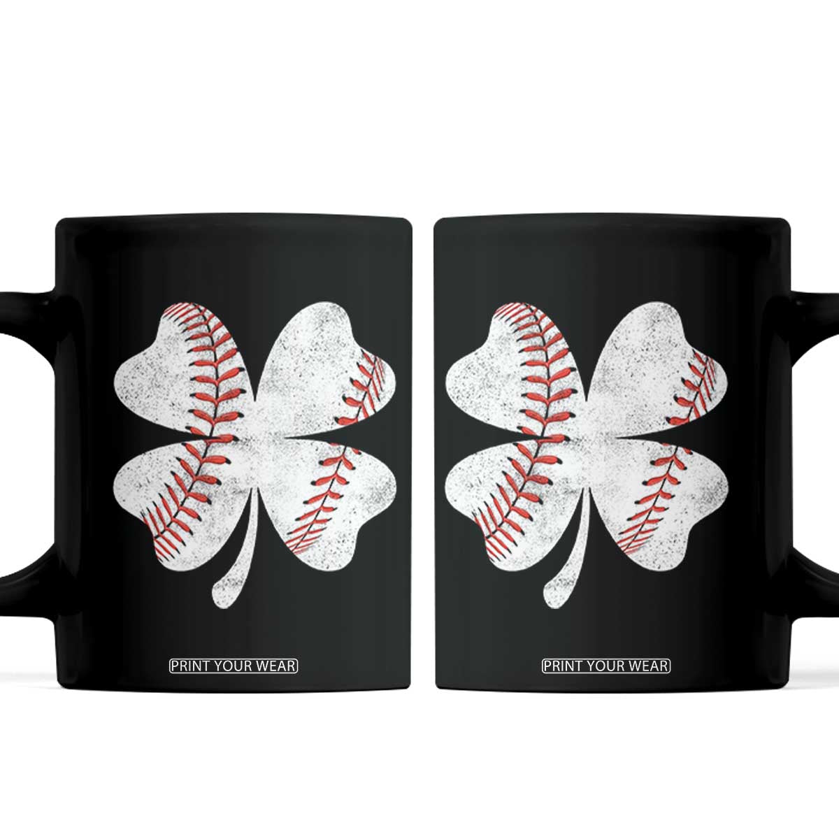 Funny Baseball St Patricks Day Vintage Clover Coffee Mug TS11 Black Print Your Wear