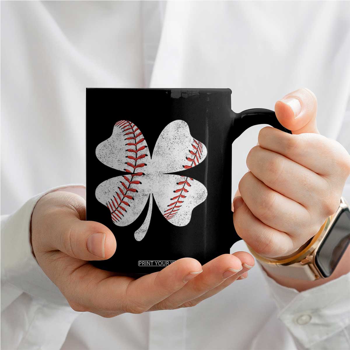Funny Baseball St Patricks Day Vintage Clover Coffee Mug TS11 Print Your Wear