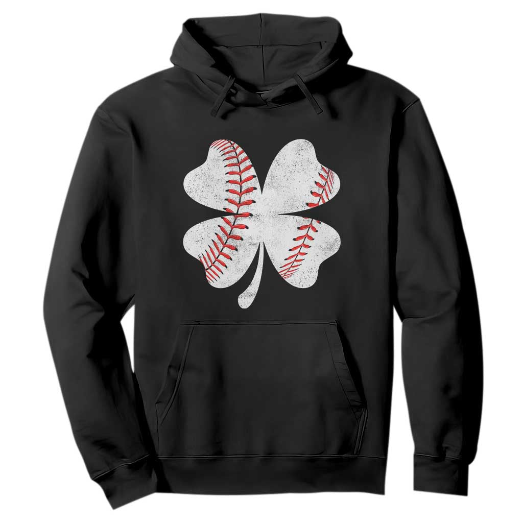 Funny Baseball St Patricks Day Vintage Clover Hoodie TS11 Black Print Your Wear