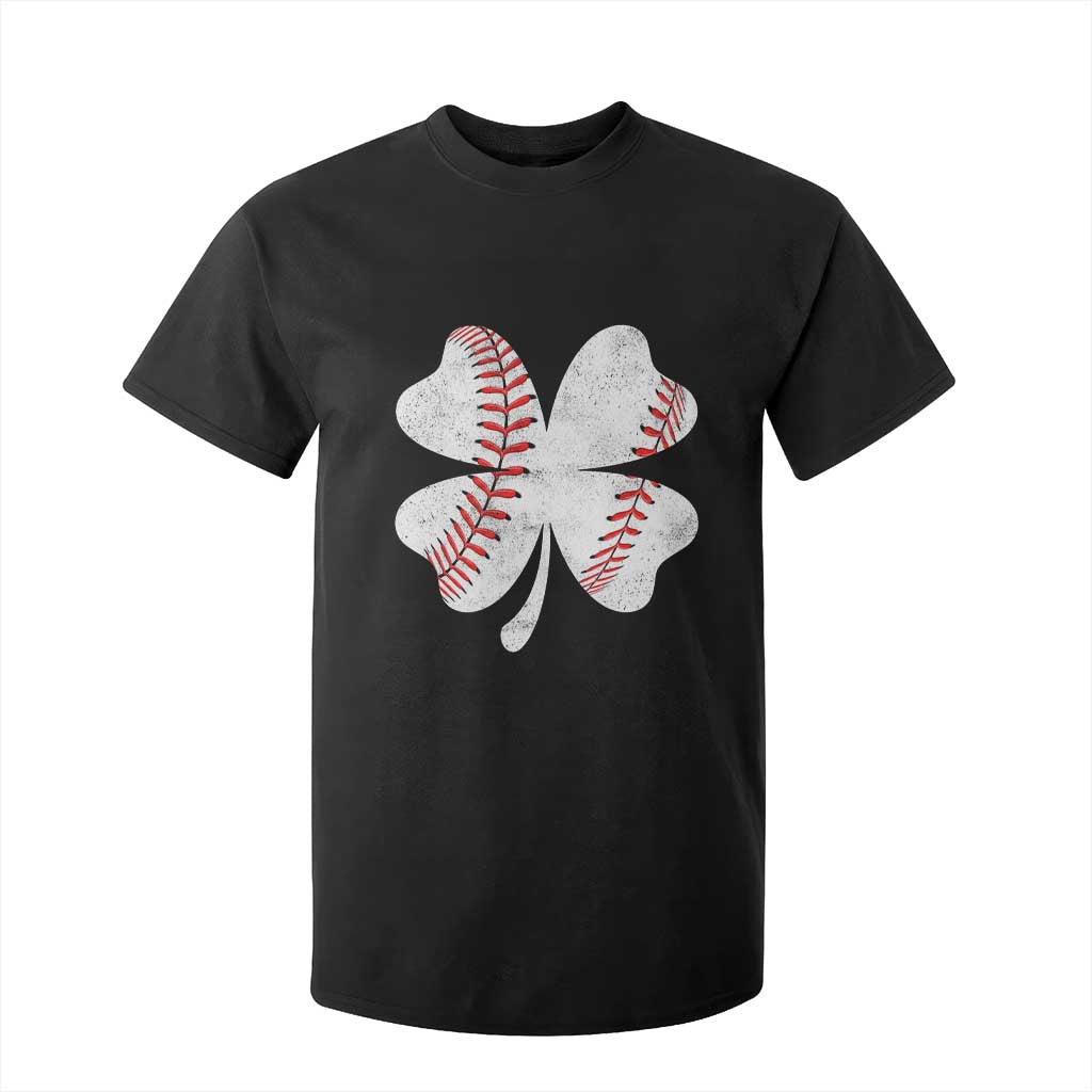 Funny Baseball St Patricks Day Vintage Clover T Shirt For Kid TS11 Black Print Your Wear