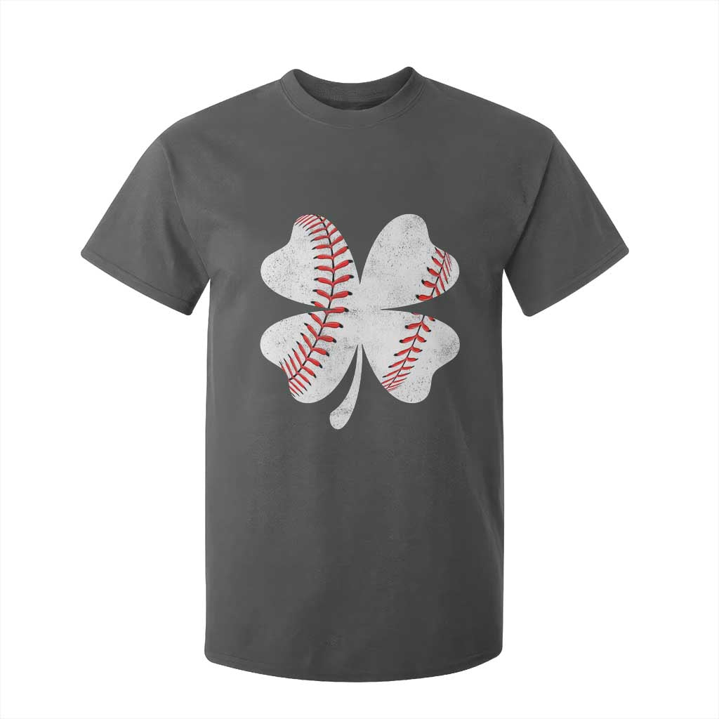 Funny Baseball St Patricks Day Vintage Clover T Shirt For Kid TS11 Dark Heather Print Your Wear