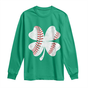 Funny Baseball St Patricks Day Vintage Clover Long Sleeve Shirt TS11 Irish Green Print Your Wear