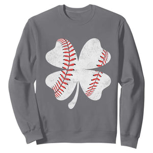 Funny Baseball St Patricks Day Vintage Clover Sweatshirt TS11 Charcoal Print Your Wear