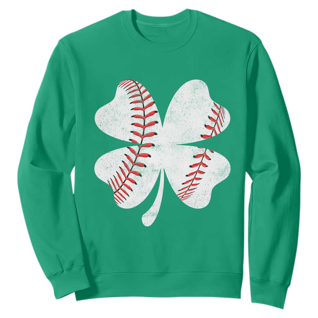 Funny Baseball St Patricks Day Vintage Clover Sweatshirt TS11 Irish Green Print Your Wear