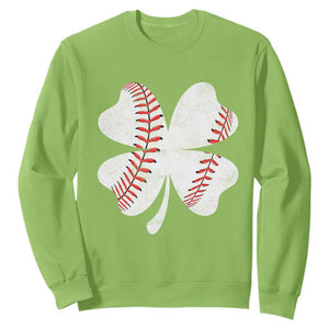 Funny Baseball St Patricks Day Vintage Clover Sweatshirt TS11 Lime Print Your Wear