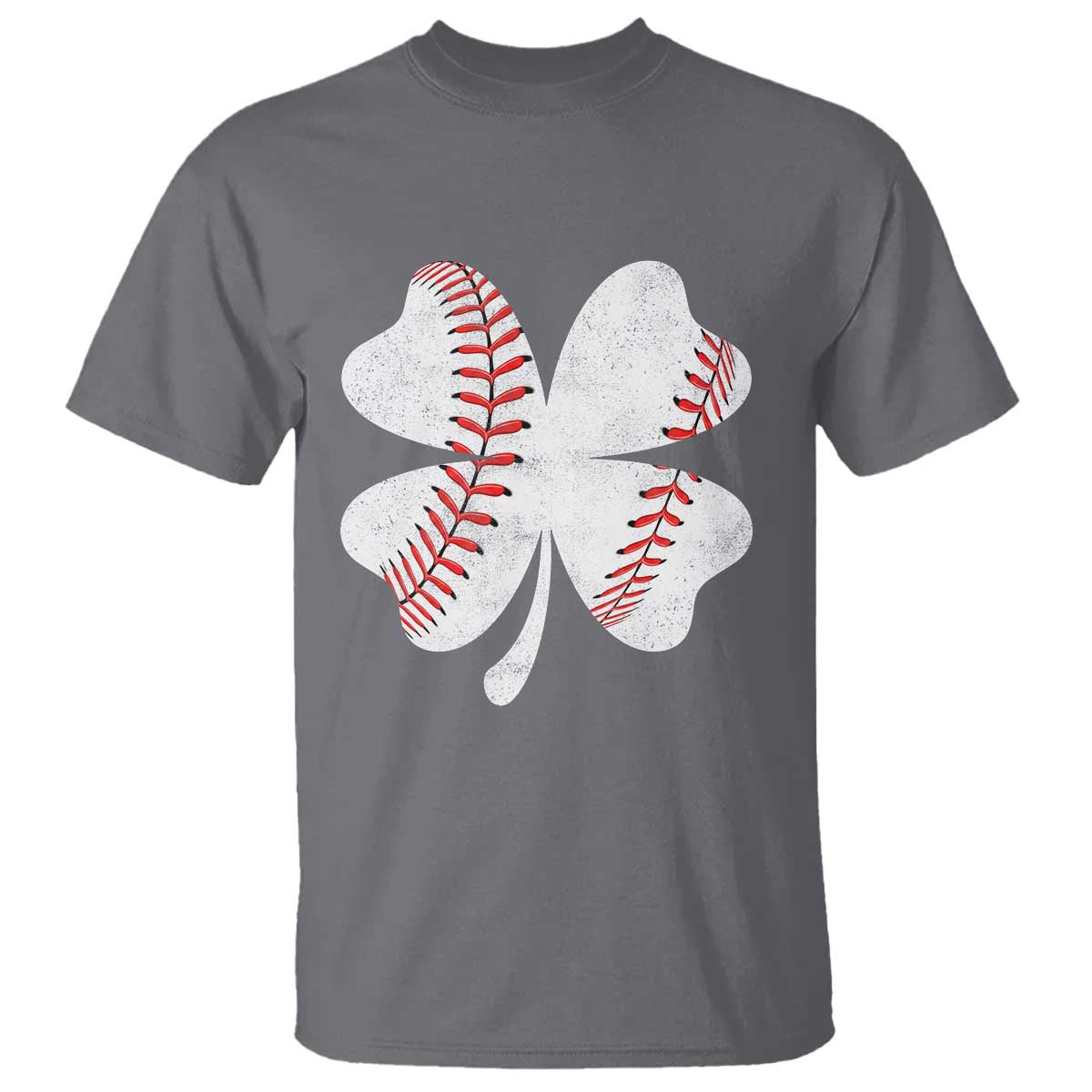 Funny Baseball St Patricks Day Vintage Clover T Shirt TS11 Charcoal Print Your Wear