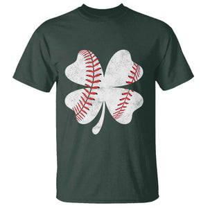 Funny Baseball St Patricks Day Vintage Clover T Shirt TS11 Dark Forest Green Print Your Wear
