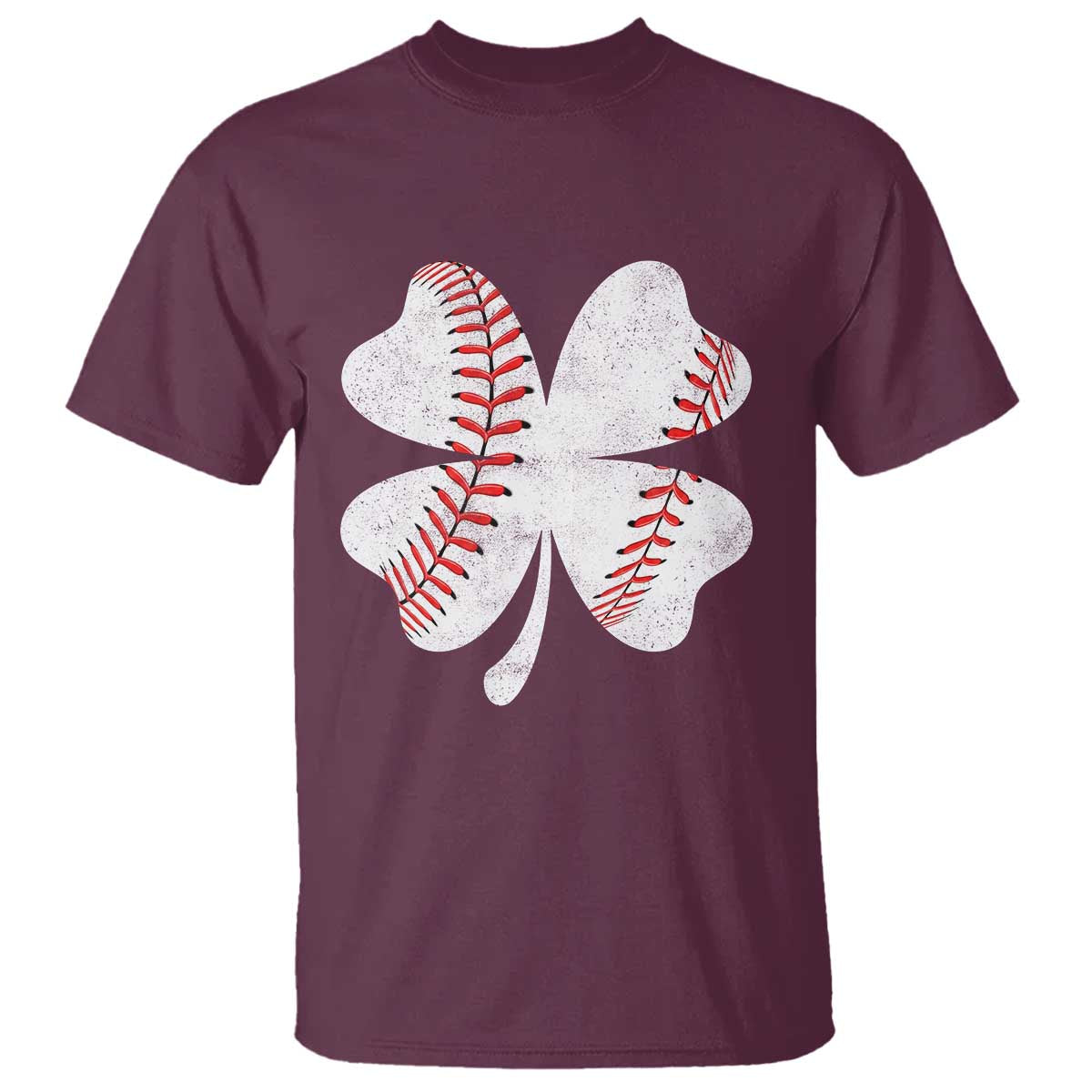 Funny Baseball St Patricks Day Vintage Clover T Shirt TS11 Maroon Print Your Wear
