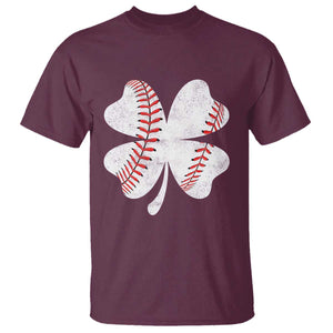Funny Baseball St Patricks Day Vintage Clover T Shirt TS11 Maroon Print Your Wear