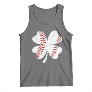 Funny Baseball St Patricks Day Vintage Clover Tank Top TS11 Black Heather Print Your Wear