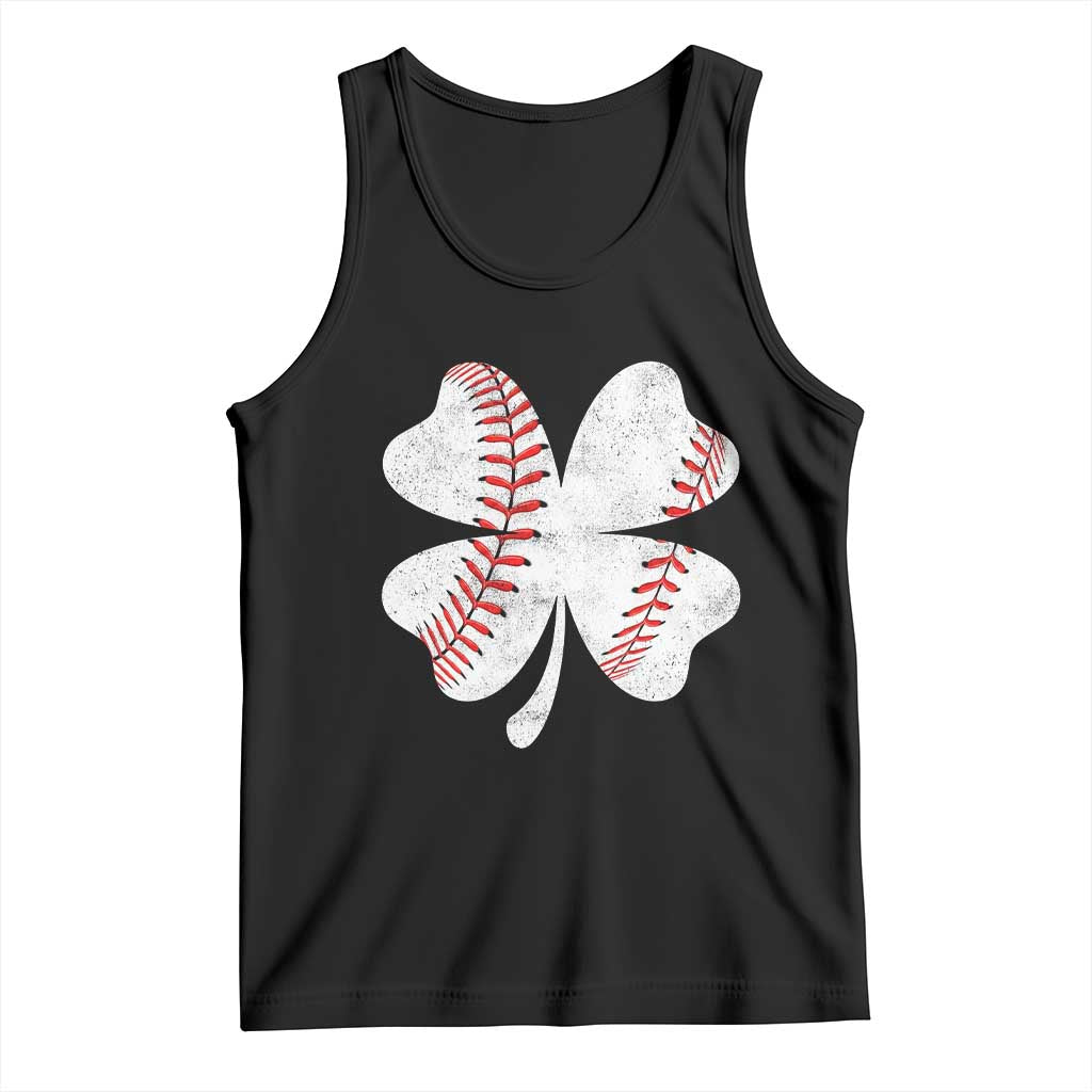 Funny Baseball St Patricks Day Vintage Clover Tank Top TS11 Black Print Your Wear