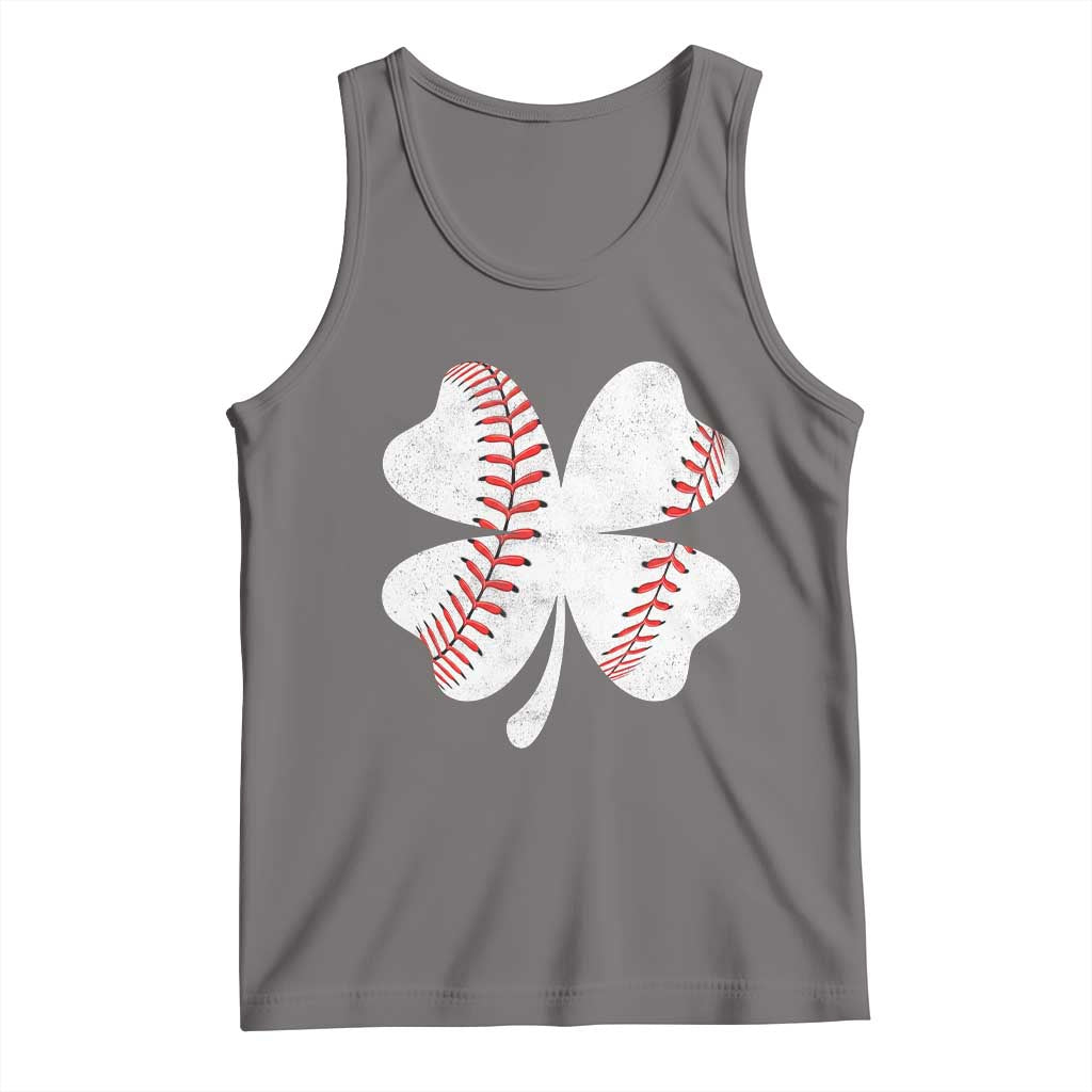 Funny Baseball St Patricks Day Vintage Clover Tank Top TS11 Deep Heather Print Your Wear