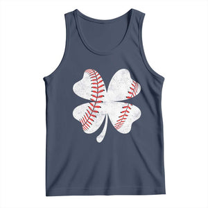 Funny Baseball St Patricks Day Vintage Clover Tank Top TS11 Navy Print Your Wear