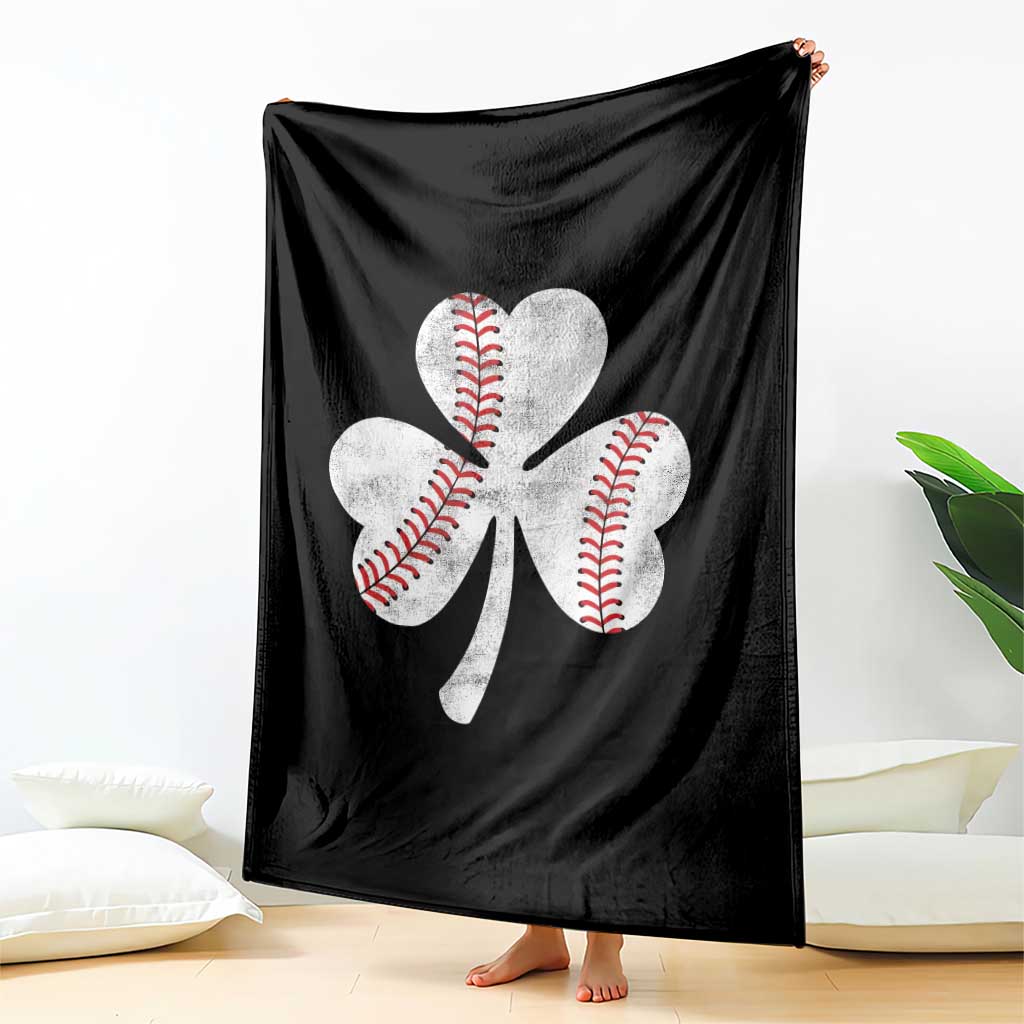 Funny Baseball St Patricks Day Distressed Shamrock Throw Blanket TS11 Print Your Wear