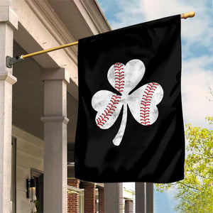 Funny Baseball St Patricks Day Distressed Shamrock Garden Flag TS11 Print Your Wear