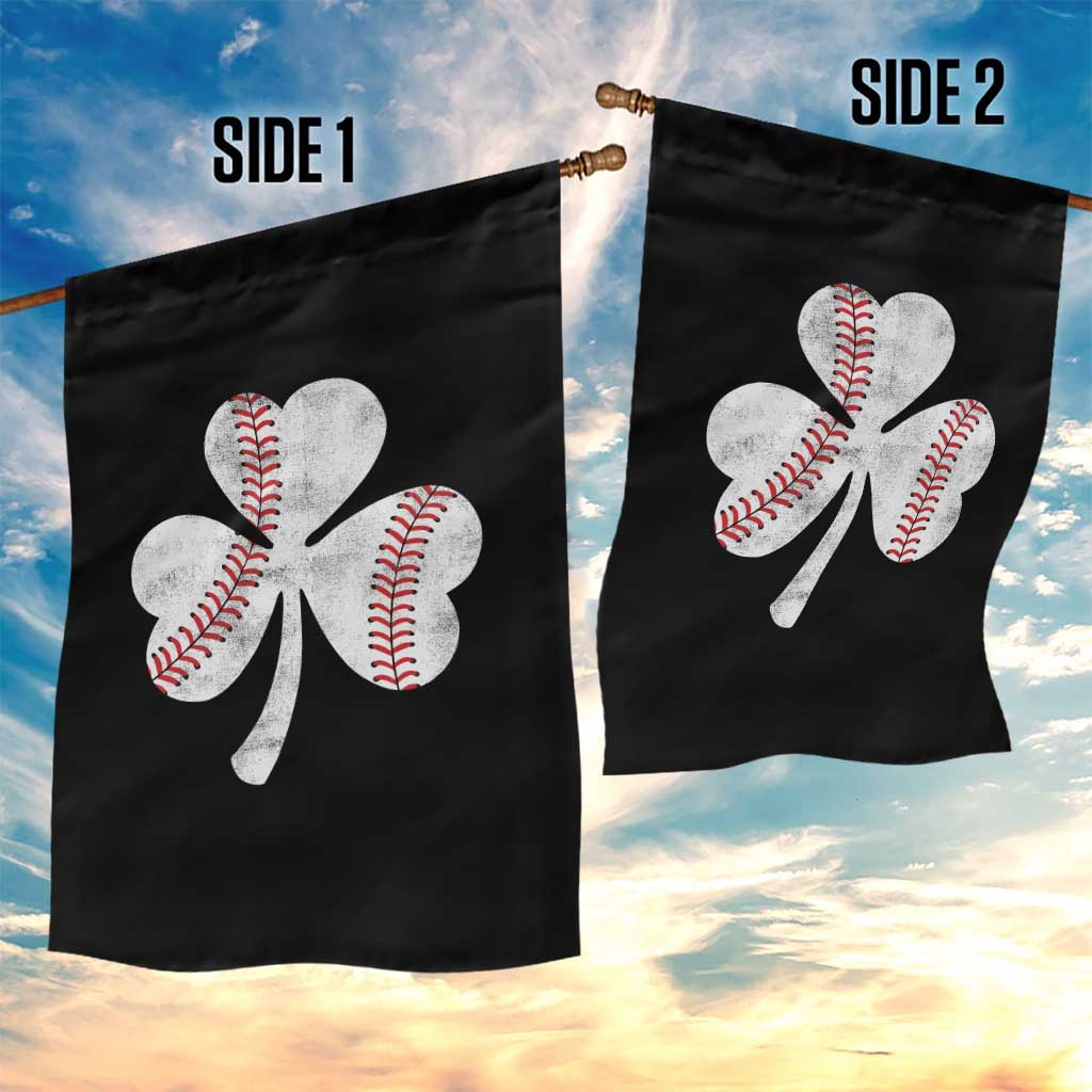 Funny Baseball St Patricks Day Distressed Shamrock Garden Flag TS11 Print Your Wear