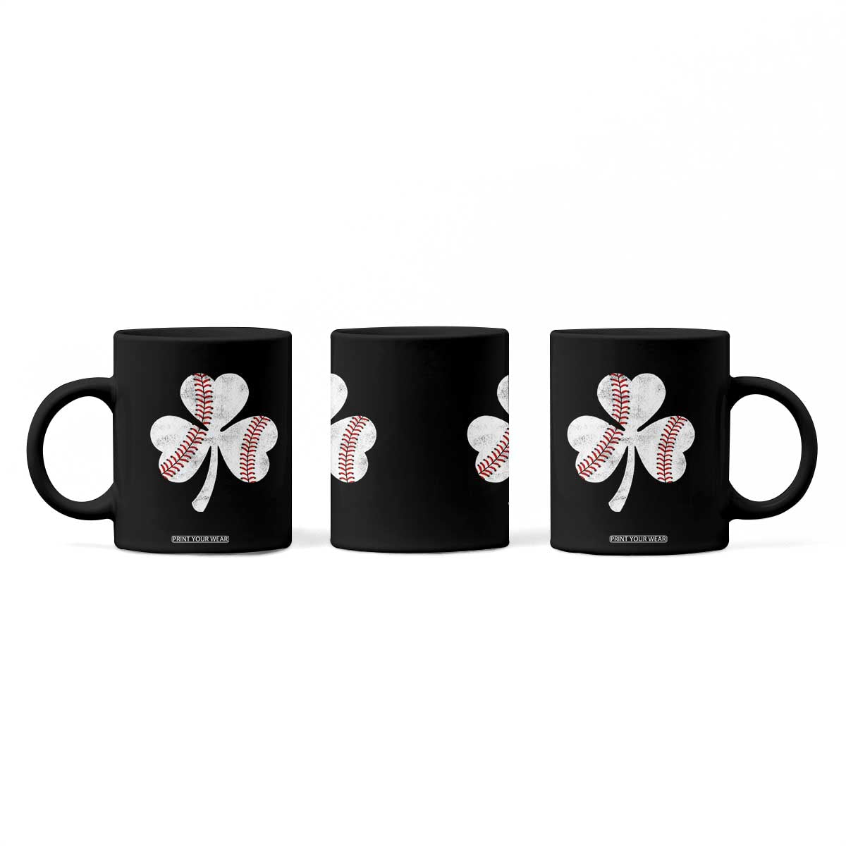 Funny Baseball St Patricks Day Distressed Shamrock Coffee Mug TS11 Print Your Wear
