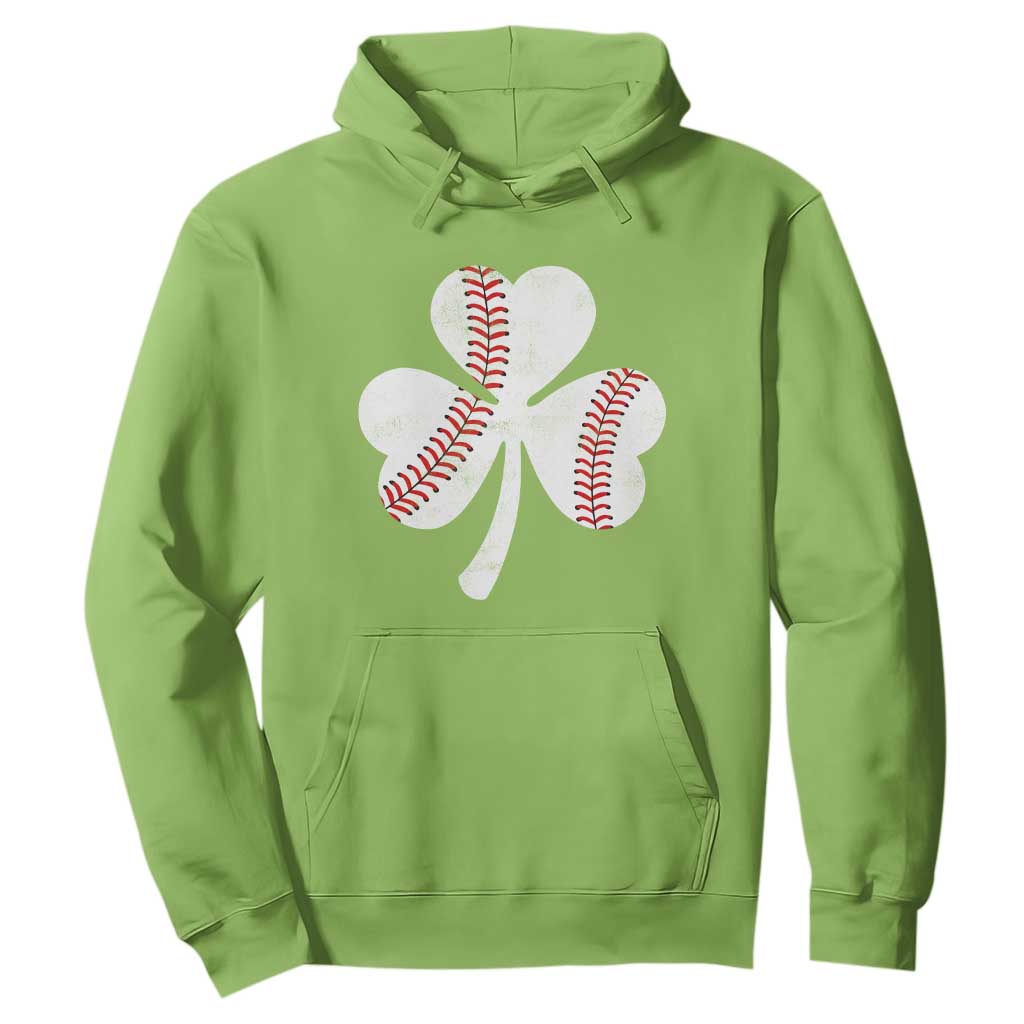 Funny Baseball St Patricks Day Distressed Shamrock Hoodie TS11 Lime Print Your Wear