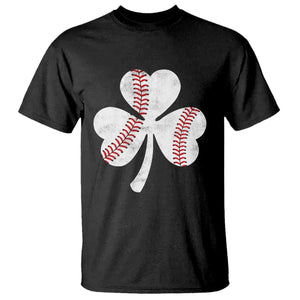 Funny Baseball St Patricks Day Distressed Shamrock T Shirt TS11 Black Print Your Wear