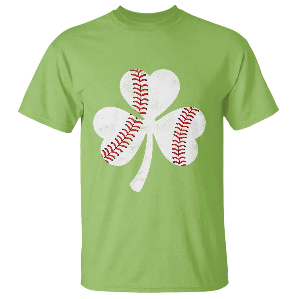 Funny Baseball St Patricks Day Distressed Shamrock T Shirt TS11 Lime Print Your Wear