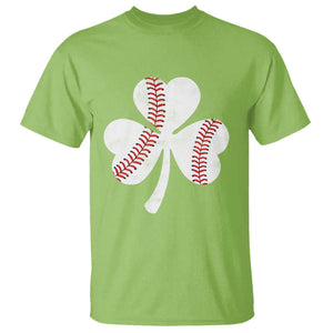 Funny Baseball St Patricks Day Distressed Shamrock T Shirt TS11 Lime Print Your Wear