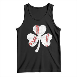 Funny Baseball St Patricks Day Distressed Shamrock Tank Top TS11 Black Print Your Wear